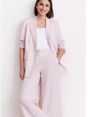 LOFT Double Breasted Blazer in Light Pink